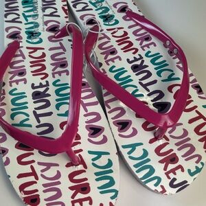 Juicy Couture Graffiti Print Flip Flops
